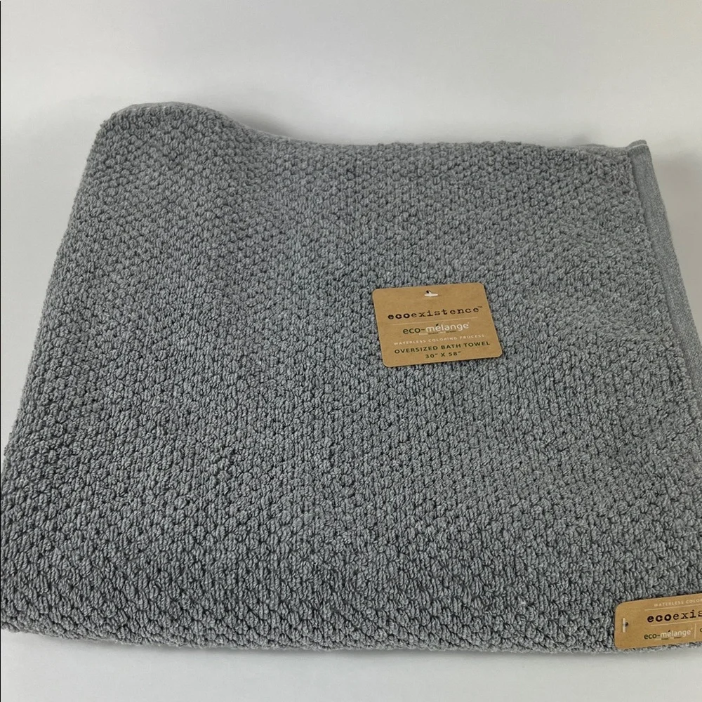 1pc Ecoexistence Bath Towels eco-melange Oversized Gray Soft Cotton NEW